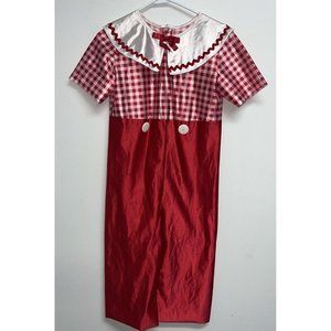 Raggedy Andy Boys Dance Halloween Costume Size 14 Red White Jumpsuit Gingham USA